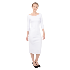 Quarter Sleeve Midi Bodycon Dress