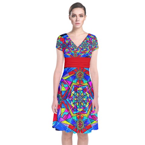 Gratitude - Short Sleeve Front Wrap Dress