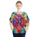 Arcturian Divine Order Grid - Batwing Chiffon Blouse View1