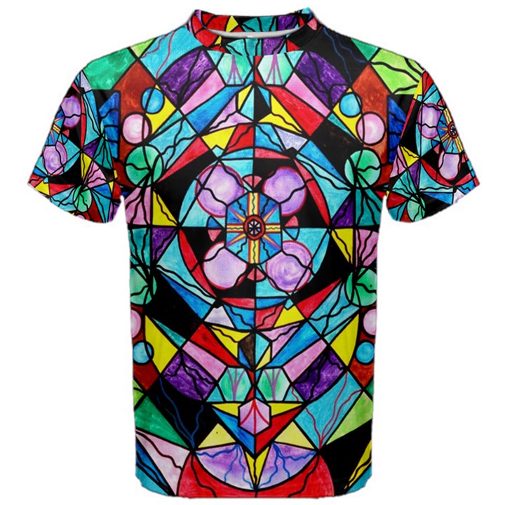 Sacred Geometry Grid - Men s Cotton Tee