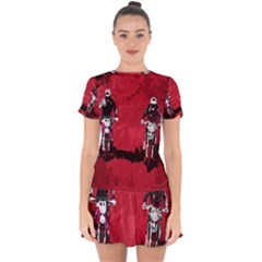 Motorsport  Drop Hem Mini Chiffon Dress by Valentinaart