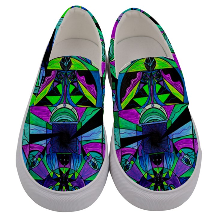 Arcturian Astral Travel Grid - Men s Canvas Slip Ons