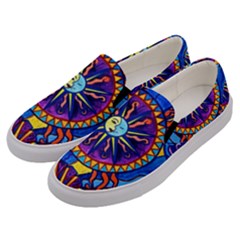 Sun And Moon - Men s Canvas Slip Ons by tealswan