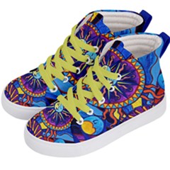 Sunand Moon - Kid s Hi-top Skate Sneakers by tealswan