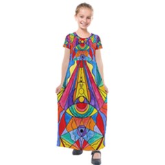 Arcturian Insight Grid - Kids  Short Sleeve Maxi Dress by tealswan