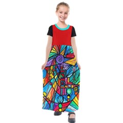 Lyra - Kids  Short Sleeve Maxi Dress by tealswan