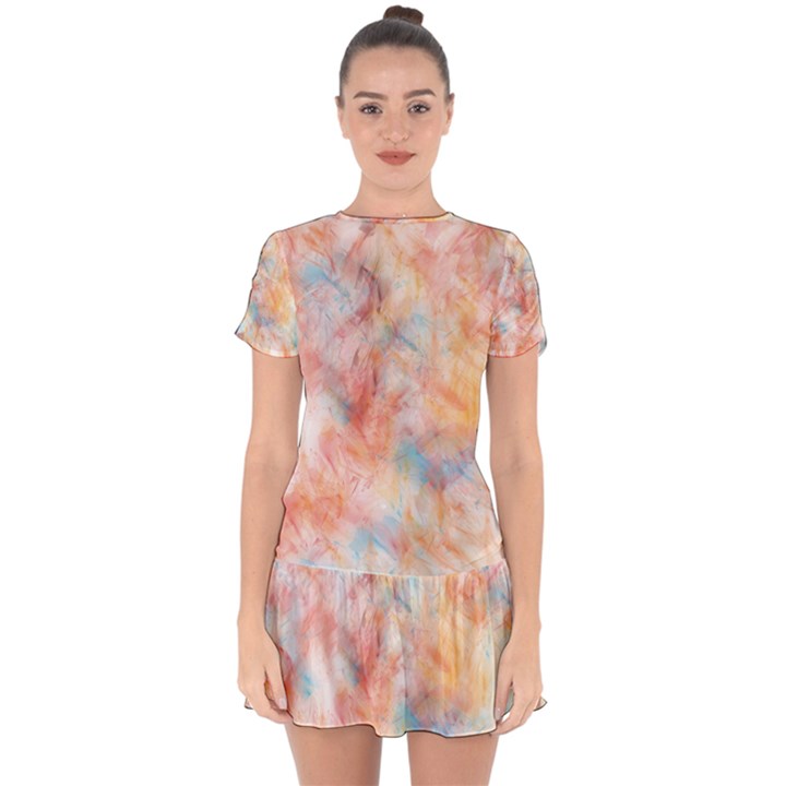 Wallpaper Design Abstract Drop Hem Mini Chiffon Dress