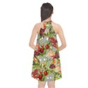 Fruit Blossom Gray Halter Neckline Chiffon Dress  View2