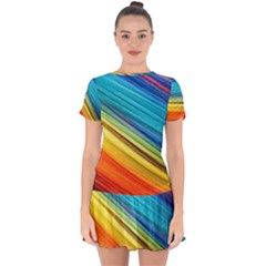 Rainbow Drop Hem Mini Chiffon Dress by NSGLOBALDESIGNS2