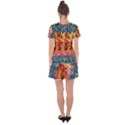 Pattern Rose Yellow Background Drop Hem Mini Chiffon Dress View2
