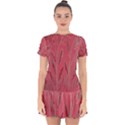 Pink and Silver design Drop Hem Mini Chiffon Dress View1