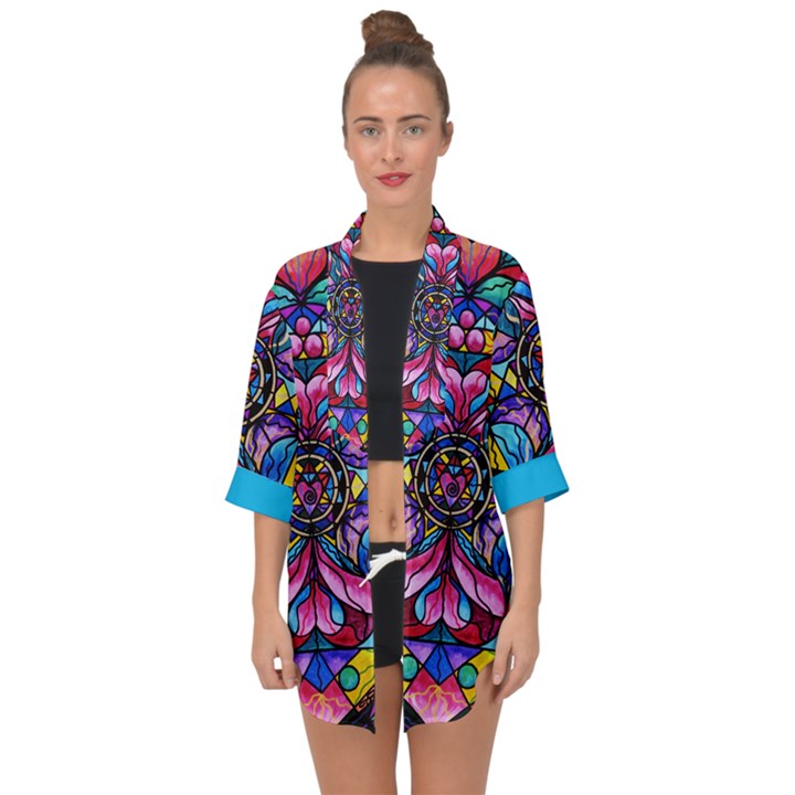 Blue Ray Self Love - Open Front Chiffon Kimono