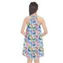 Beautiful Bright Butterflies Are Flying Halter Neckline Chiffon Dress  View2