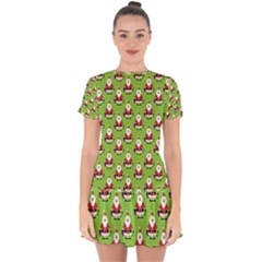 Christmas-santaclaus Drop Hem Mini Chiffon Dress by nateshop