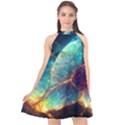 Abstract Galactic Wallpaper Halter Neckline Chiffon Dress  View1
