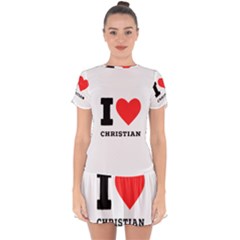 I Love Christian Drop Hem Mini Chiffon Dress by ilovewhateva