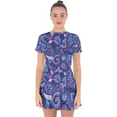 Patterns, Doodles, Pattern, Colorful, Textu Drop Hem Mini Chiffon Dress by nateshop