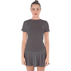 Gray, Color, Background, Monochrome, Minimalism Drop Hem Mini Chiffon Dress by nateshop