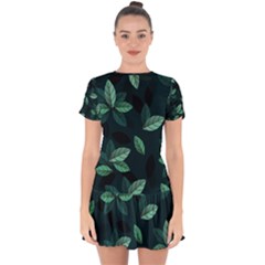 Foliage Drop Hem Mini Chiffon Dress by HermanTelo