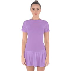Luscious Lavender Hex #cca3e7 Drop Hem Mini Chiffon Dress by dressshop