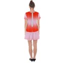Scarlet Red To Pink Lace Bilinear Gradient Drop Hem Mini Chiffon Dress View2