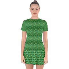 Golden Leaves Drop Hem Mini Chiffon Dress by designsbymallika