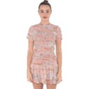 Boho Pattern Drop Hem Mini Chiffon Dress View1