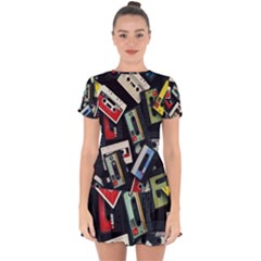 Abstract Case Drop Hem Mini Chiffon Dress by kyorashop23