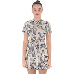 Blue Vintage Background Drop Hem Mini Chiffon Dress by kyorashop23