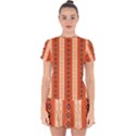 Geometrical Geometric Pattern Drop Hem Mini Chiffon Dress View1