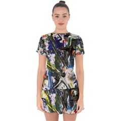 Snow In A City-1-1 Drop Hem Mini Chiffon Dress by bestdesignintheworld