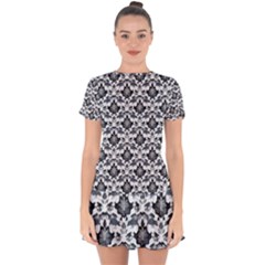 Gothic Leaf Pattern Drop Hem Mini Chiffon Dress by violetheavensky