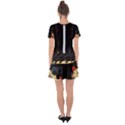 Korean Art Flowers Asian Pattern Drop Hem Mini Chiffon Dress View2