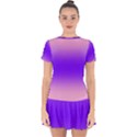 Cotton Candy Pink To Indigo Violet Bilinear Gradient Drop Hem Mini Chiffon Dress View1