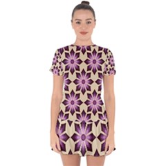 Pattern Design Star Snowflake Drop Hem Mini Chiffon Dress by Sabxi