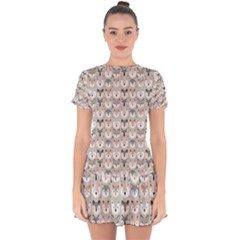 Cute Animals Drop Hem Mini Chiffon Dress by DinkovaArt