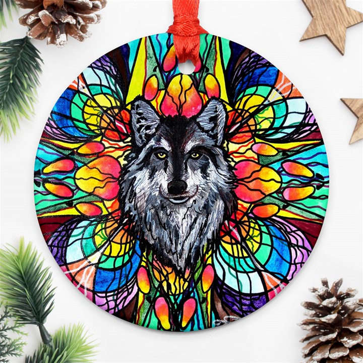 Wolf - Round Ornament (Two Sides)